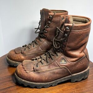 Rocky Hunting Boots Mens Size 8M Brown 8151 Waterproof Thinsulate Leather Kiltie